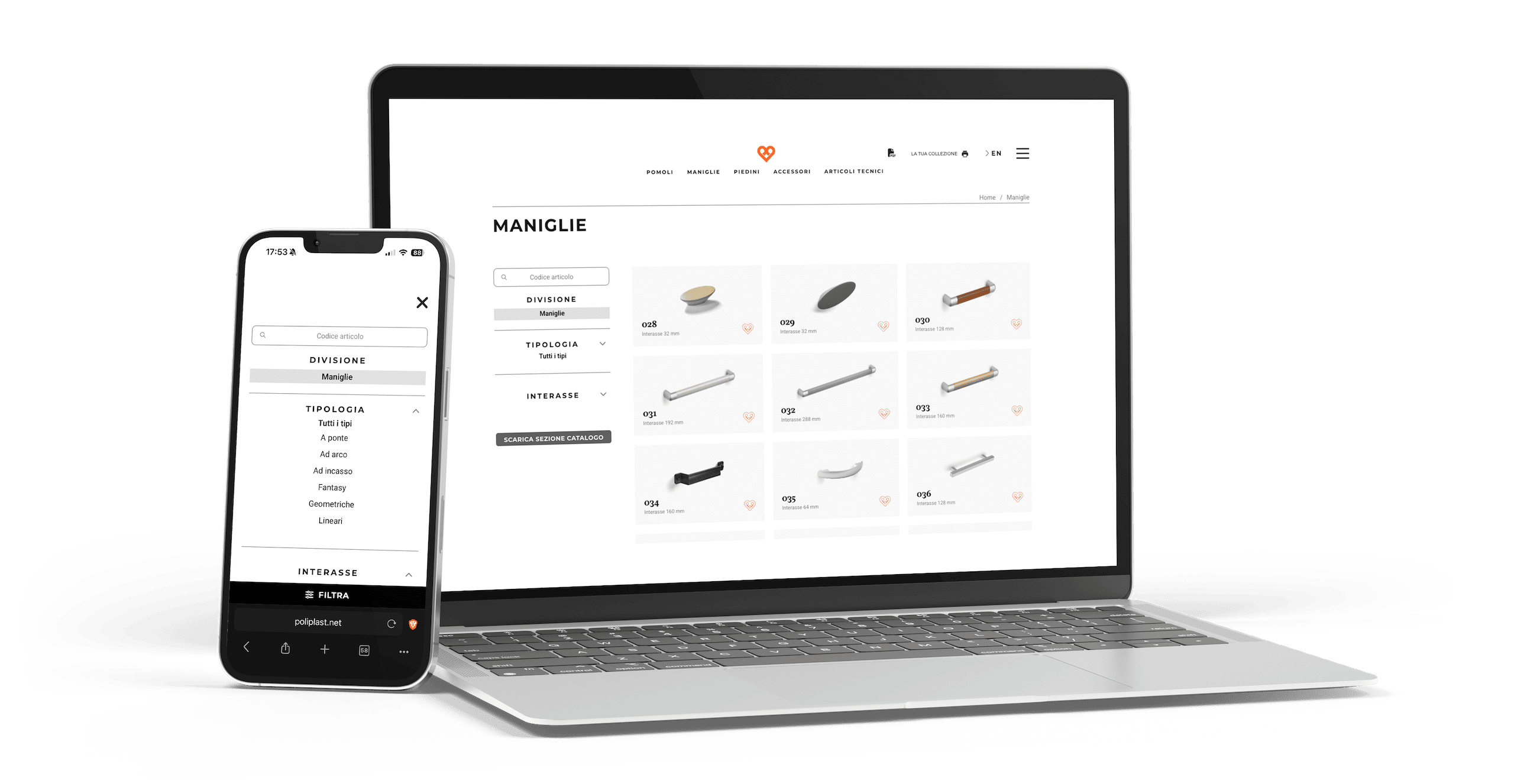 Foto Mockup della Homepage del sito Poliplast Srl