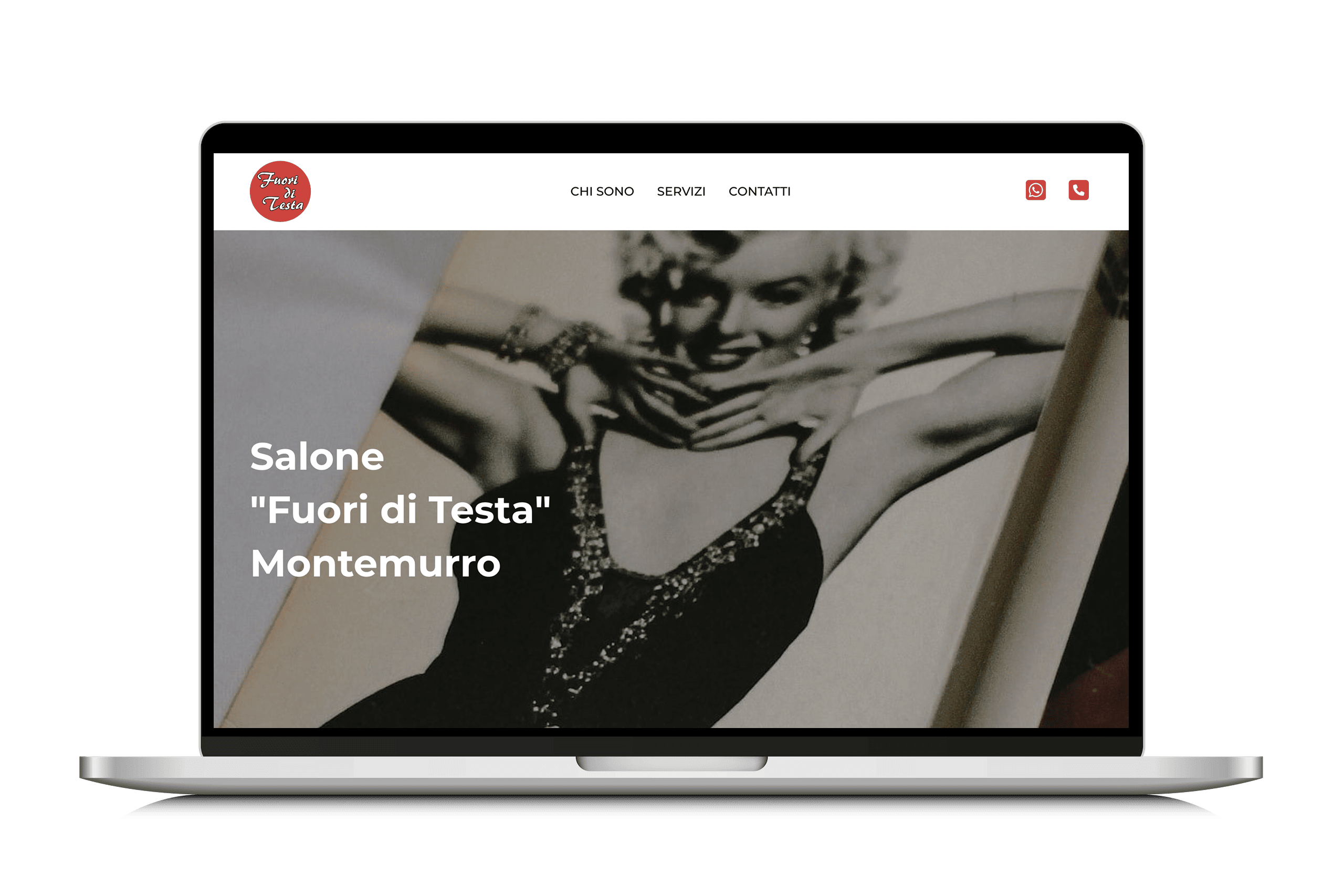 Foto Mockup della Homepage del sito Salone Fuori di Testa